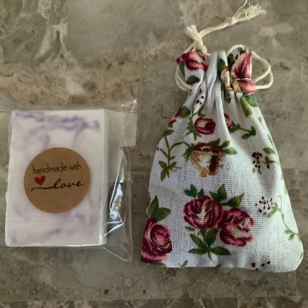Handmade Organic Lavender Lemon Soap & Gift Bag